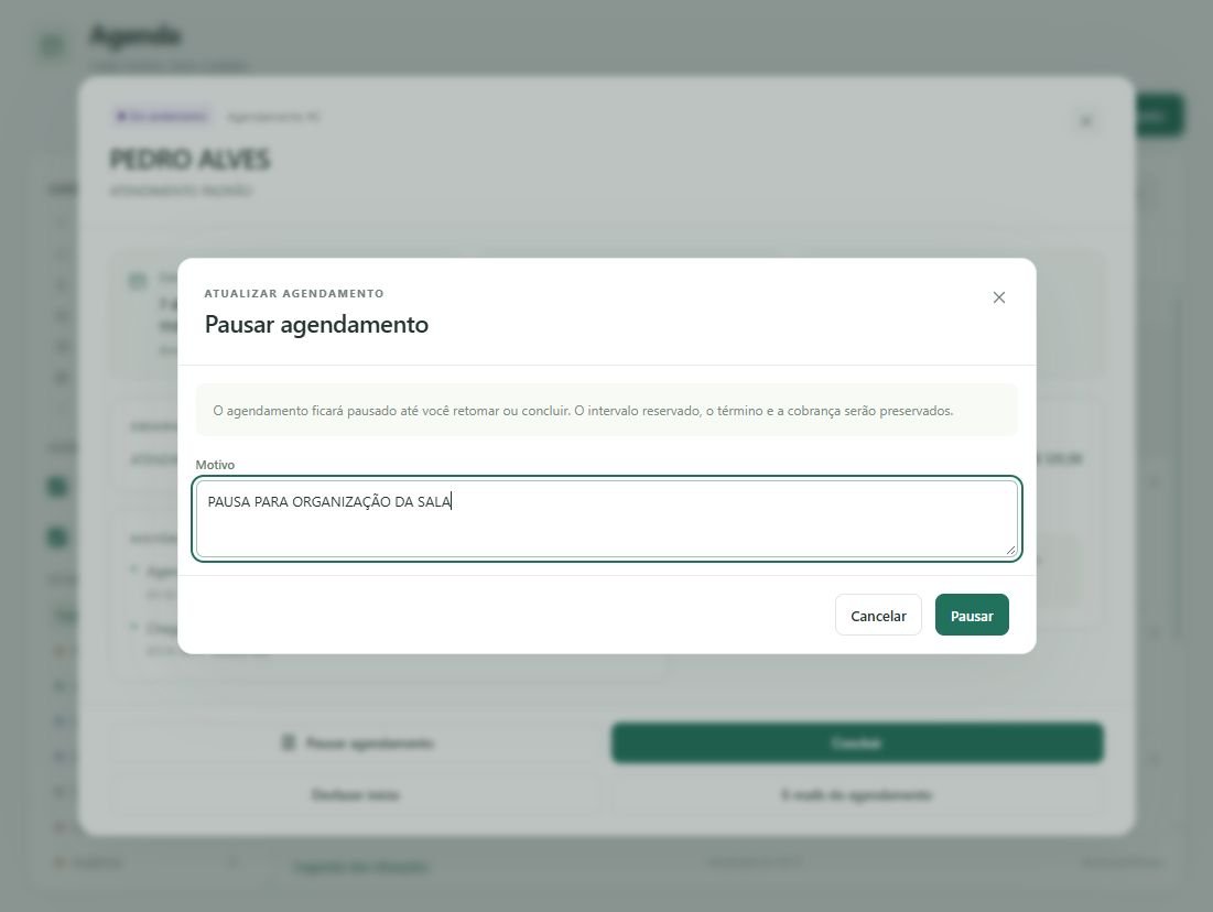 Use Pausar para registrar uma interrupção durante a atividade.