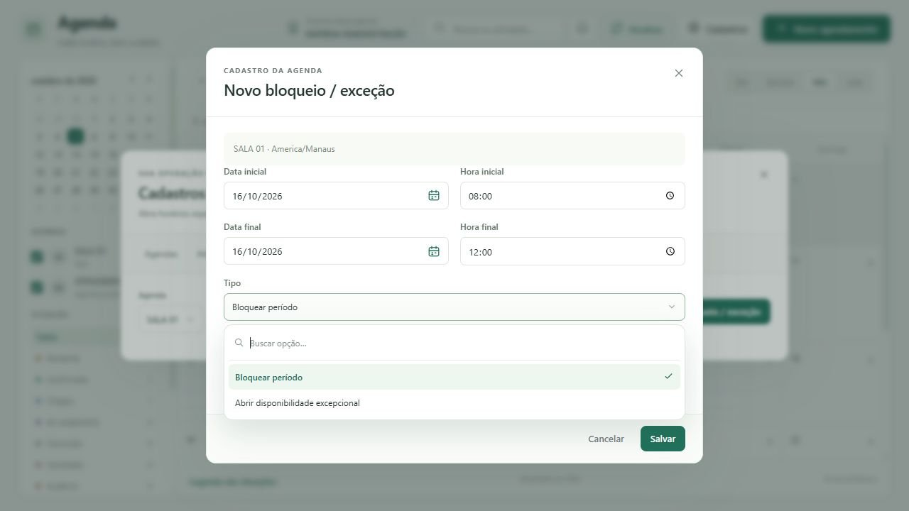 Escolha Bloquear período ou Abrir disponibilidade excepcional.