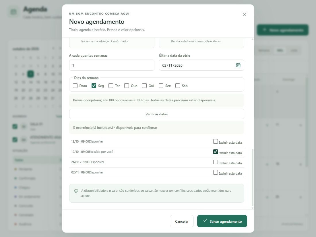 Exclua da prévia uma data que não deve fazer parte da série.