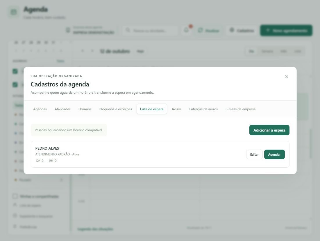 Confira a solicitação ativa na Lista de espera.