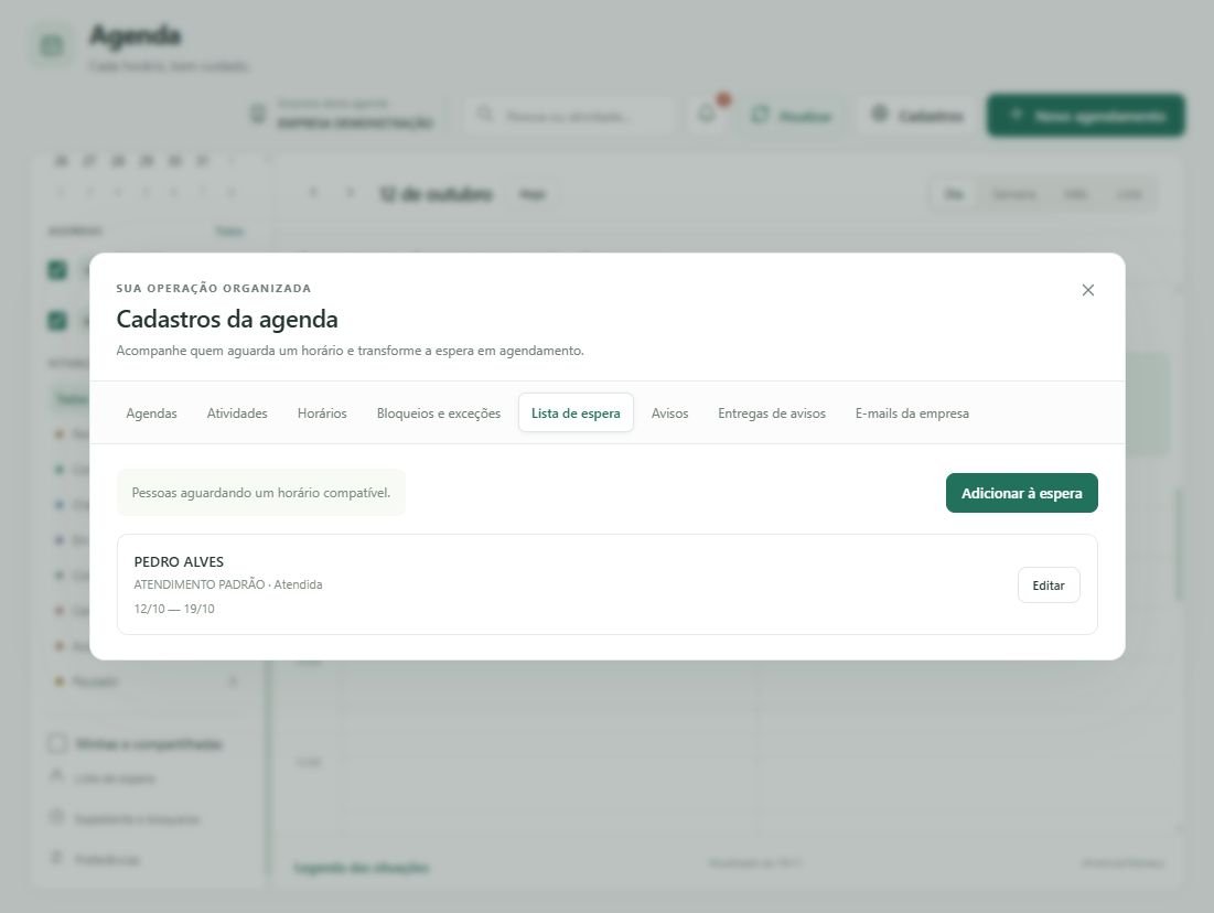 Confira a solicitação atendida e o vínculo com o agendamento.