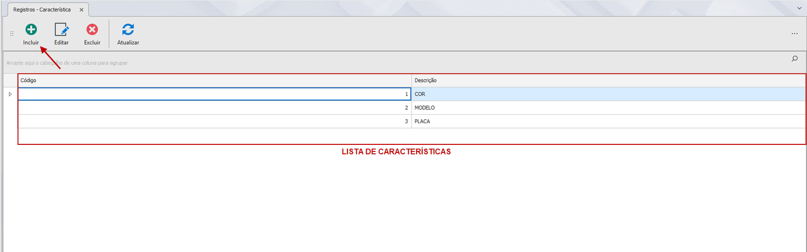 Característica de OS