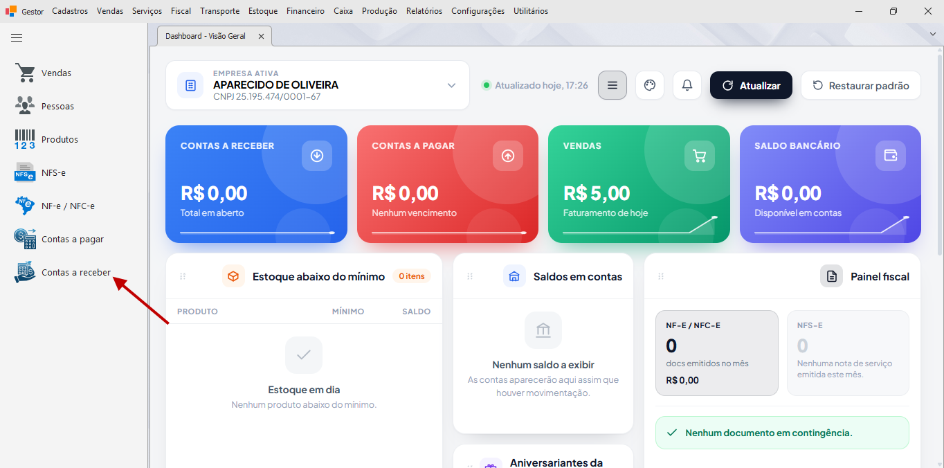 10 - GERAR FATURA DE CONTRATO