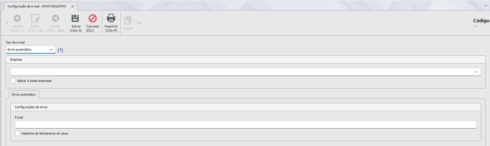 Configuração de Email (SMTP / SendGrid)