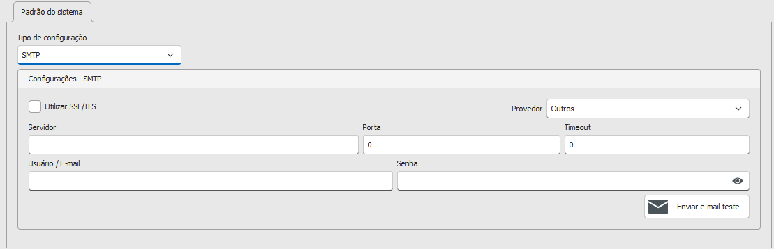 Configuração de Email (SMTP / SendGrid)