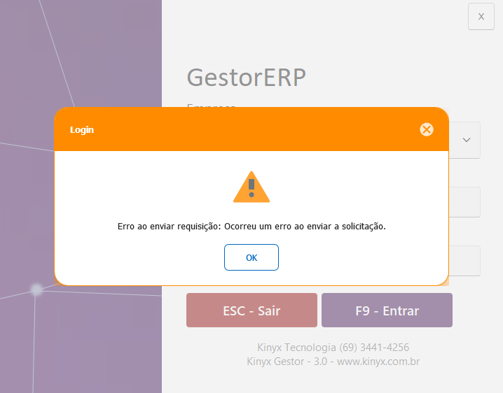 Login no sistema
