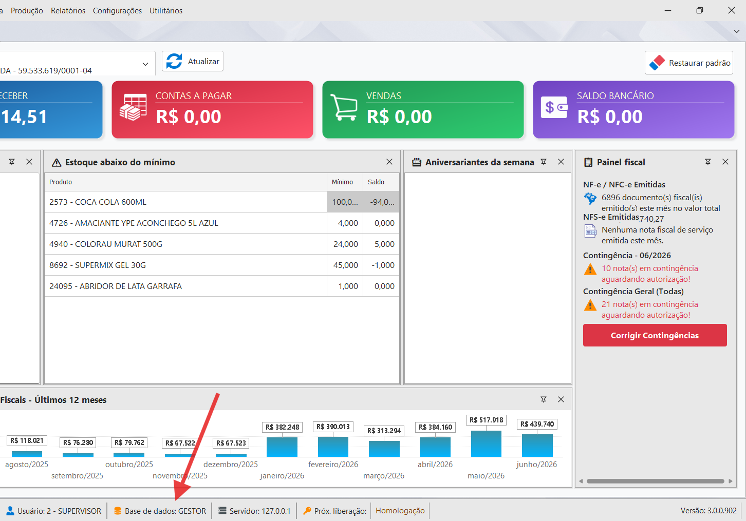 Selecionar conexão / banco
