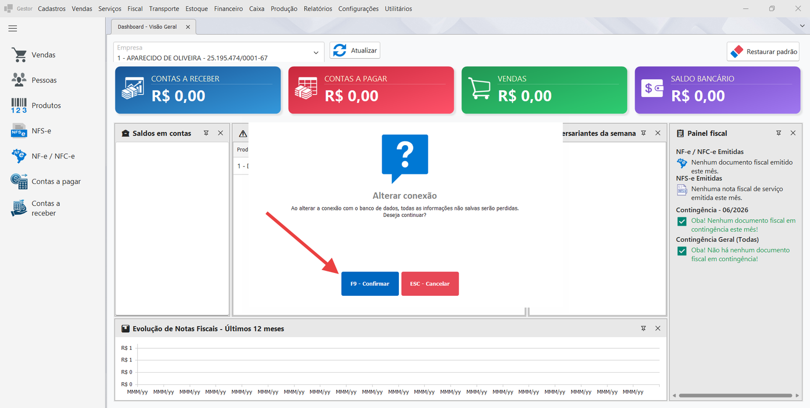 Selecionar conexão / banco