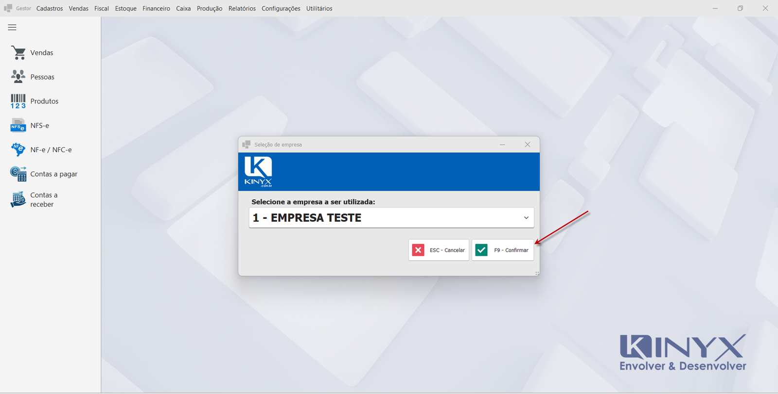 Selecionar empresa (multi-empresa)